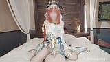 GenshinImpact nilou cosplaying Domina blowjob und cowgirl-creampie. snapshot 7