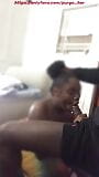 18 year old ghetto ebony girl drop on her knees to suck my cock. snapshot 2