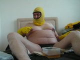 pisspig wallowing in piss wearing rubber shorts snapshot 3