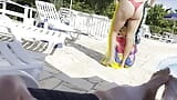 She noticed that I was jerking off and helped me cum right next to the public pool snapshot 9