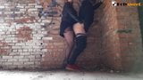 Fucked her BF in an abandoned building (Pegging) snapshot 15