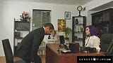 Purple Haired Horny Trans Boss Ravaged On Desk snapshot 2