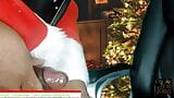 Najlepsze z wakacji - czarne pulchne orzechy Świętego Mikołaja 3 razy podczas rozmowy brudnej, jęczącej i jęczącej podczas masturbacji snapshot 7