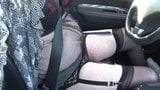 crossdresser sissy drive in the city in garter belt and soun snapshot 5