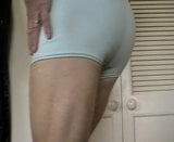 Trying on Blue Swim Trunks snapshot 7