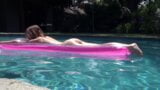 Teen whore fingers her pussy in the pool then rides a cock hard snapshot 4