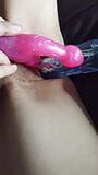 Tight pussy gets fucked with long vibrator snapshot 1