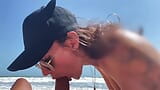 Mamada súper PoV de una bella adolescente con gorra, orilla del mar, playa nudista, mamada, juguetes sexuales snapshot 1