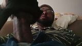 Big Black dick solo masturbation with a nutshot at end snapshot 4