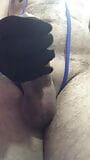 Femboy Julia-Federica in blauen Strümpfen wichst ihren Schwanz snapshot 4