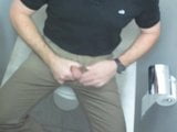 Me jerkoff and cumming in a public bathroom in an office snapshot 1