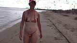 On the beach, I excite my husband snapshot 3