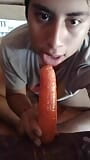 Passive submissive sucking on a thick carrot snapshot 12