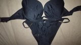 Cum on Black Bikini Bra 32D and Panties Set snapshot 6