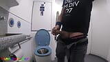 Gay emo jerks his cock in the comfort of the train toilet, but before he could cum he was abruptly interrupted. snapshot 6