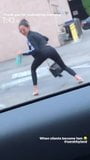 Sarah Hyland dancing outside in black tights 8-17-2019 snapshot 4