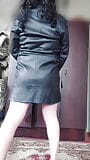 Manteau en cuir cool chaud ladyboy blonde bbw sexy modèle femboy cosplayer crossdresser princesse snapshot 2