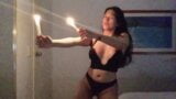 hot shemale doing her candle sexy dance and boobs out snapshot 11