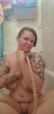 Sexy shower Soapy big tits, head washing and shaving snapshot 2