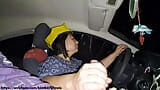 सौतेली बहन द्वारा गाड़ी चलाने और दोहरे पैरों के साथ रात में टैक्सी कैब की सवारी 4k snapshot 14