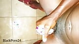 BlackPorn24 masturbating in the bathroom alone. snapshot 7