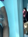 Thick Ebony Masturbates Next To Boss In Public snapshot 9