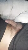 Morning masturbation.the guy masturbate lying in bed and cums loudly video snapshot 8