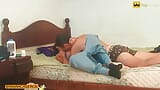 Big-assed Brunette Stepdaughter Got Fucked on the Bed by Her Stepfather. Stepdad Vs Stepdaughter snapshot 3