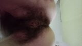 My butts are itching today. Fart. Hairy pussy with open lips closeup. snapshot 5