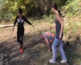 Femdom Bratis dominate slaves public snapshot 3