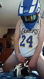 basketball player plays with his sneakers before going to bed and cums snapshot 9