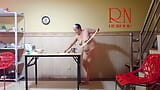 Naked Cooking. Regina Noir, a nudist cook at nudist hotel resort. Nude maid. Naked housewife. 273 snapshot 3