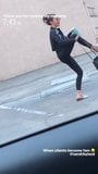 Sarah Hyland dancing outside in black tights 8-17-2019 snapshot 3