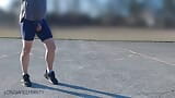 Playing basketball on a public court with my cock on display shooting hoops snapshot 11