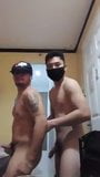 young Asian fucks chubby bareback on cam (2'02'') snapshot 1