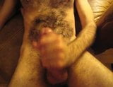 Crotchonfire & TallnhairyNY cum on his furry chest carpet snapshot 9