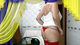 Hot Lukerya today decided to wear exciting red. Changing clothes online in front of a webcam. snapshot 7