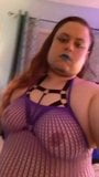 NB BBW Femboy shows beautiful tits in fishnet top snapshot 5