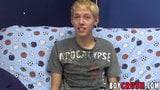 Interviewed blonde twink Kenny Monroe wanking off and cums snapshot 1