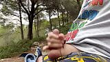 Garoto francês gozando ao ar livre na floresta snapshot 6