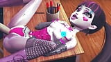 Draculaura spreizte sich über den schreibtisch des lehrers - Monster High 3D Porno-parodie snapshot 3