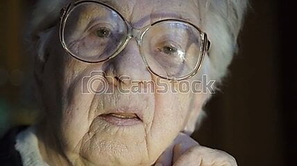 Granny looking at a big cock
