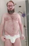 Chastity bear pisses white Aussiebum briefs snapshot 1