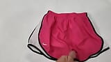 Cum on Pink Pair of Sisters Nike Shorts snapshot 3