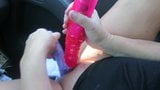 masterbating with my pink and purplle dildos snapshot 3