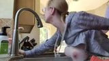 Huge boobs milf enjoying step son cock in kitchen snapshot 6