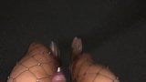 In the Citypark with clear Sandals & Fishnet Stockings snapshot 8