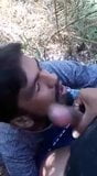 Schwuler Junge lutscht Penis einer Freundin im Busch snapshot 4