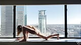 nude yoga: early morning sun salutation while reading erotica - yoga with grey snapshot 18