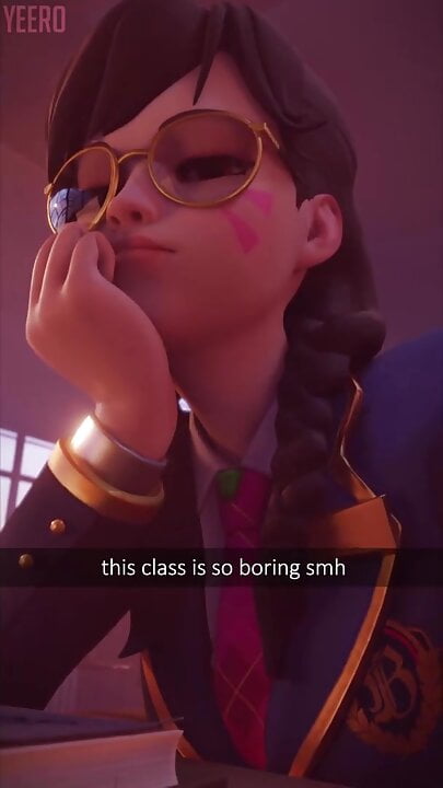 D.Va Using Her Phone In Class Because She Is Bored